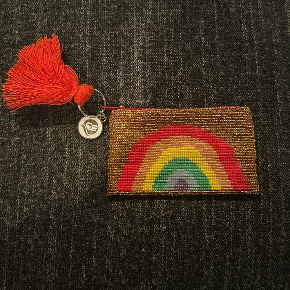 Rainbow Beaded Pouch